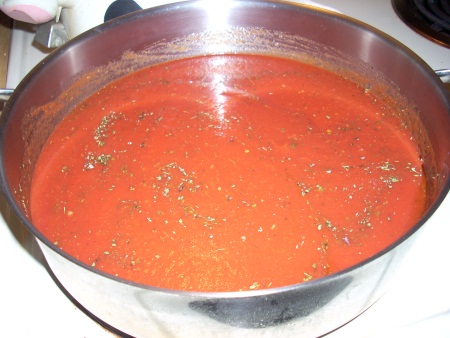 Tomato sauce, sketch.