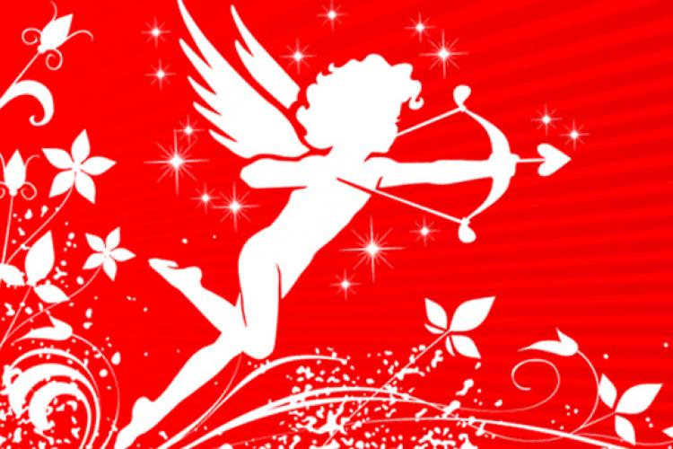 Cupid shooting and arrow.