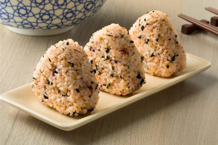 Homemade onigiri rice balls.