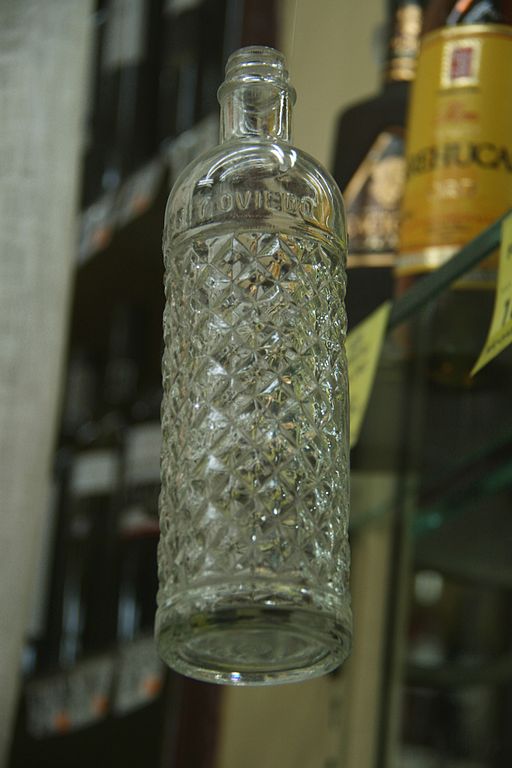 Typical bottle for anisette drink in Spain.