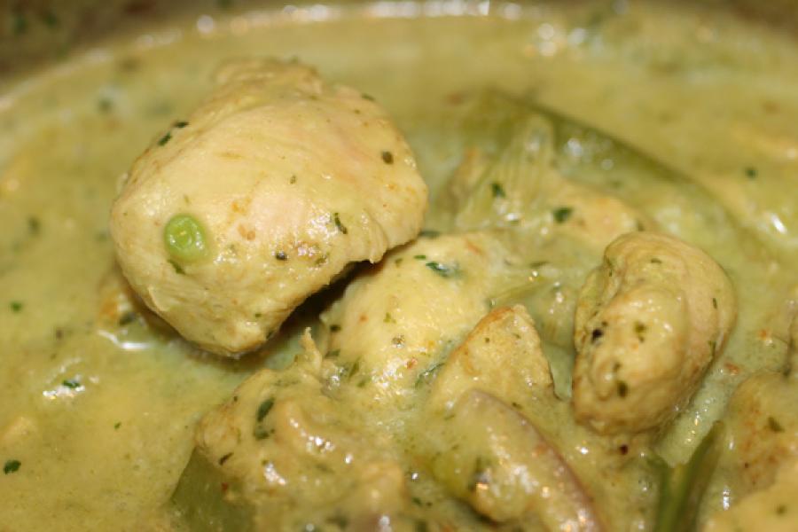 Thai green chicken curry.