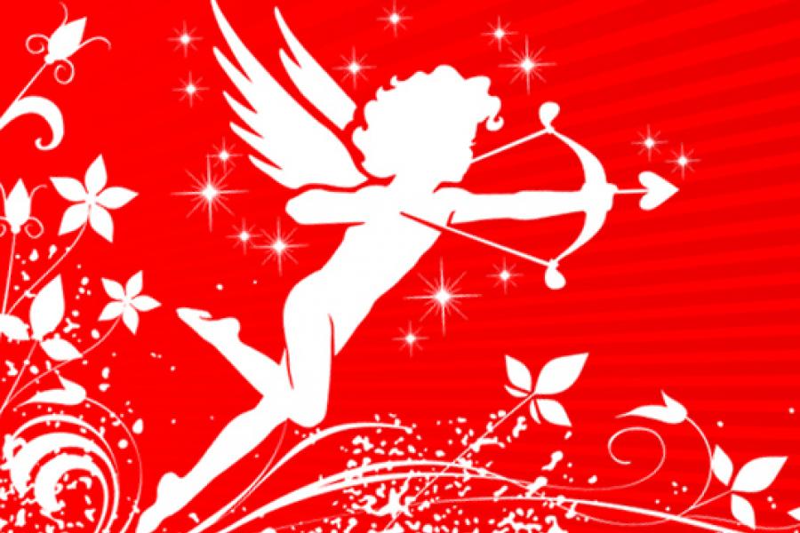 Cupid shooting and arrow.