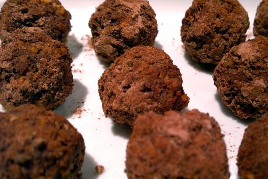 Home made chocolate truffles.